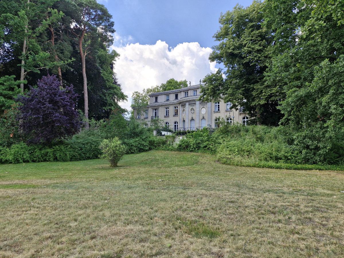 view of the villa from the lakeside