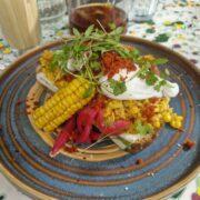 Bramble Glasgow Review: Southside Glasgow Brunch cajun corn toast