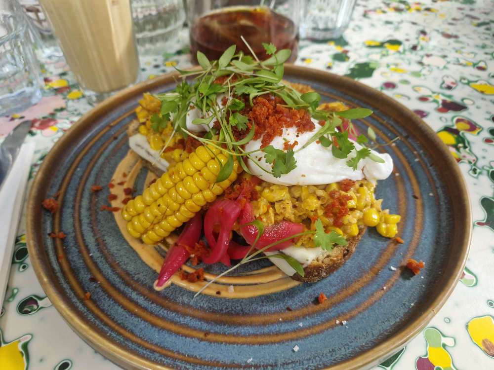 Bramble Glasgow Review: Southside Glasgow Brunch cajun corn toast