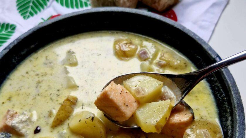 Emma's version of Finnish Salmon Soup Recipe (Lohikeitto)