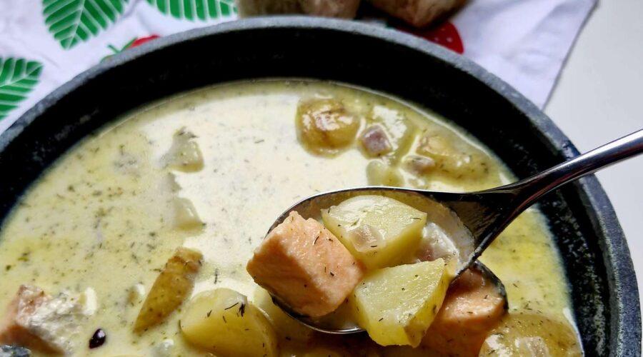Emma's version of Finnish Salmon Soup Recipe (Lohikeitto)