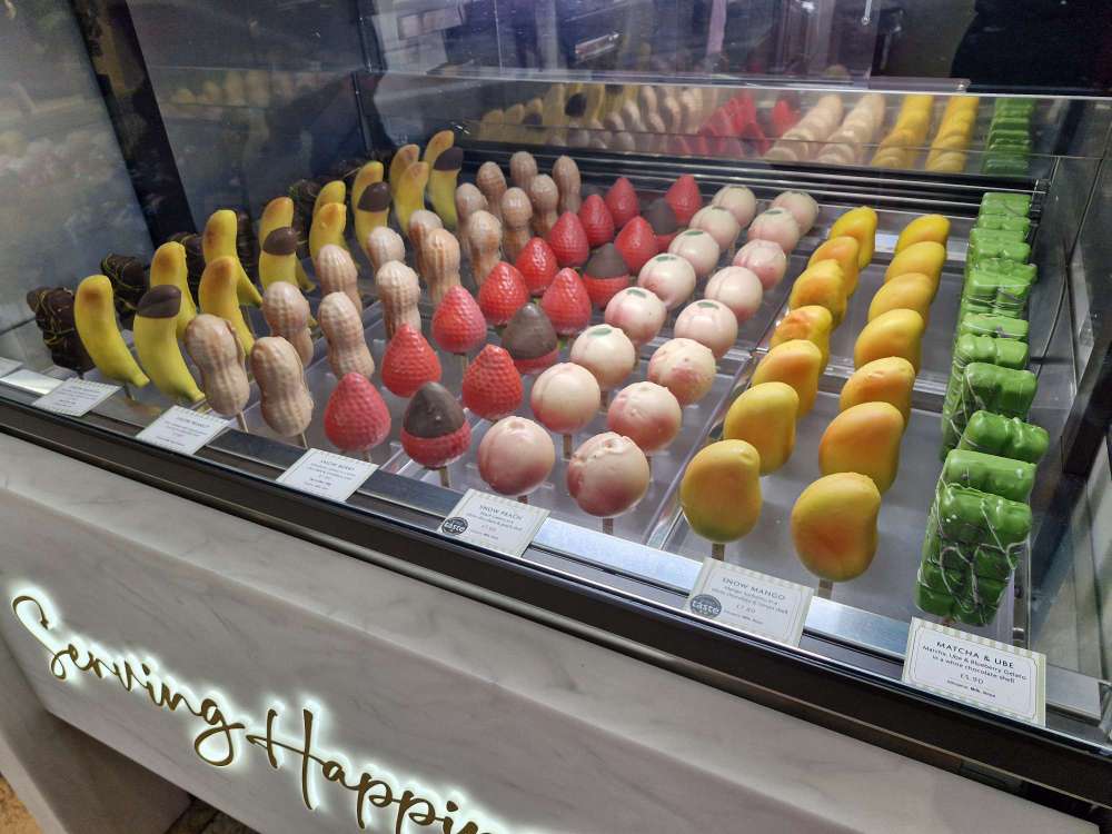 Snow Banana and Snow Peanut gelato treats at Snowflake gelato