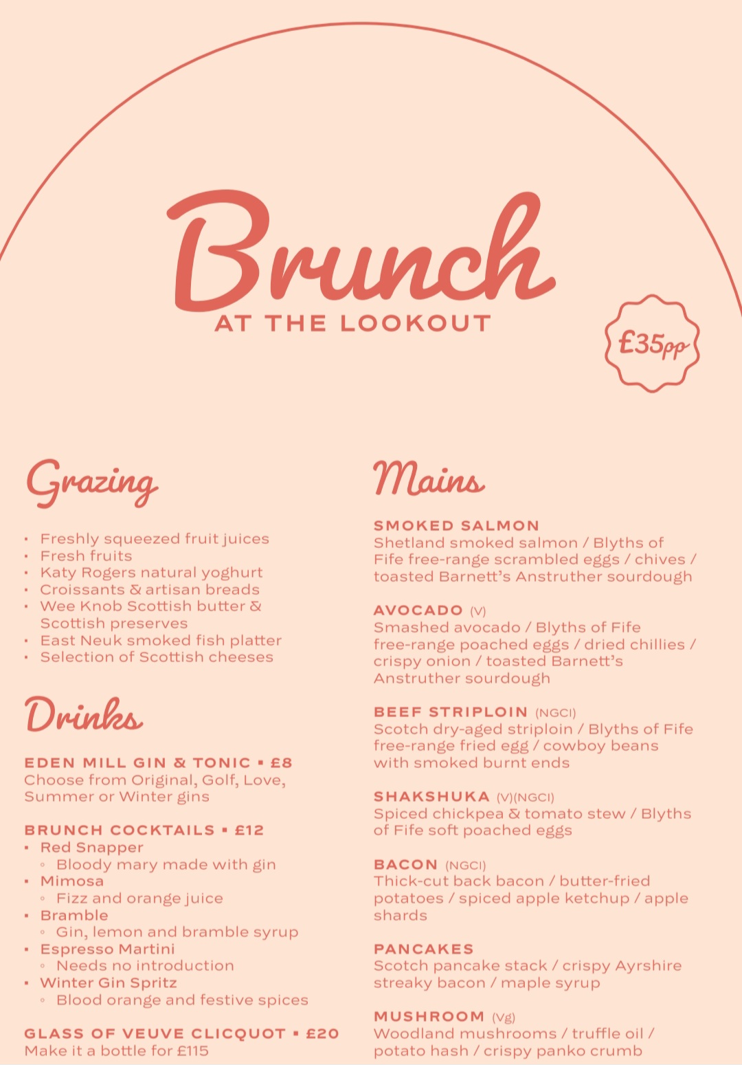 Eden Mill Brunch at The Lookout: Brunch in Fife